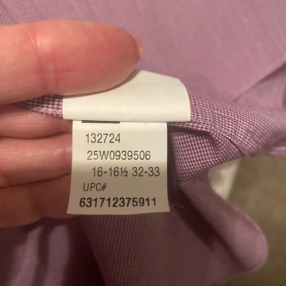 Lg Purple Wrinkle Free Shirt by Chaps - Picture 7 of 8